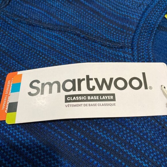SMARTWOOL Men's M Classic Thermal Merino Base Layer Crew Shirt NAVY COLOR SHIFT - Picture 3 of 12